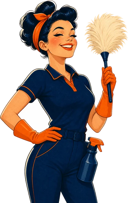 Lagover cleaner with a feather duster